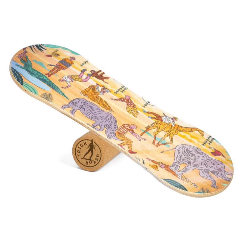 Trickboard Balance Board Large Safari z korkowym wałkiem